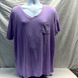 Croft & Barrow soft v-neck chest pocket pajama top purple xxl NWT